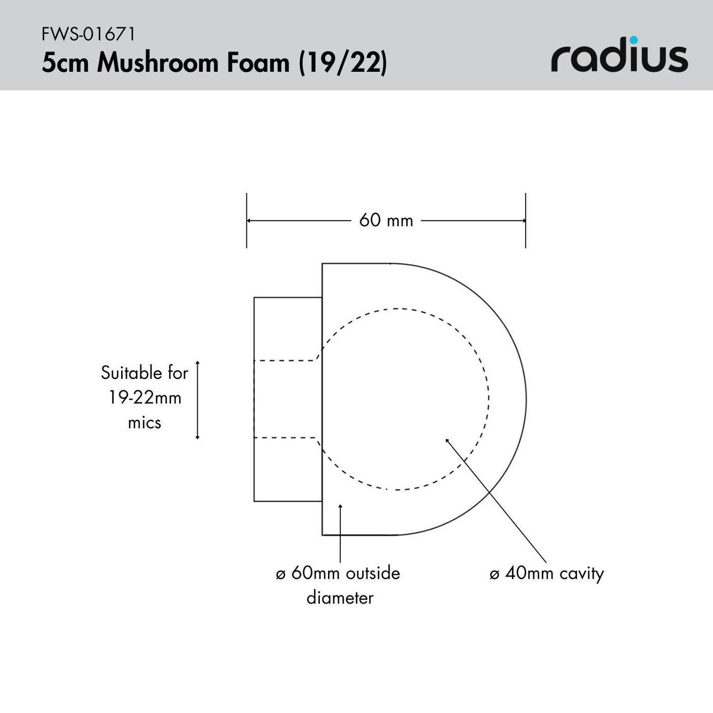 5cm Mushroom Foam & Fur Windcover (19/22)