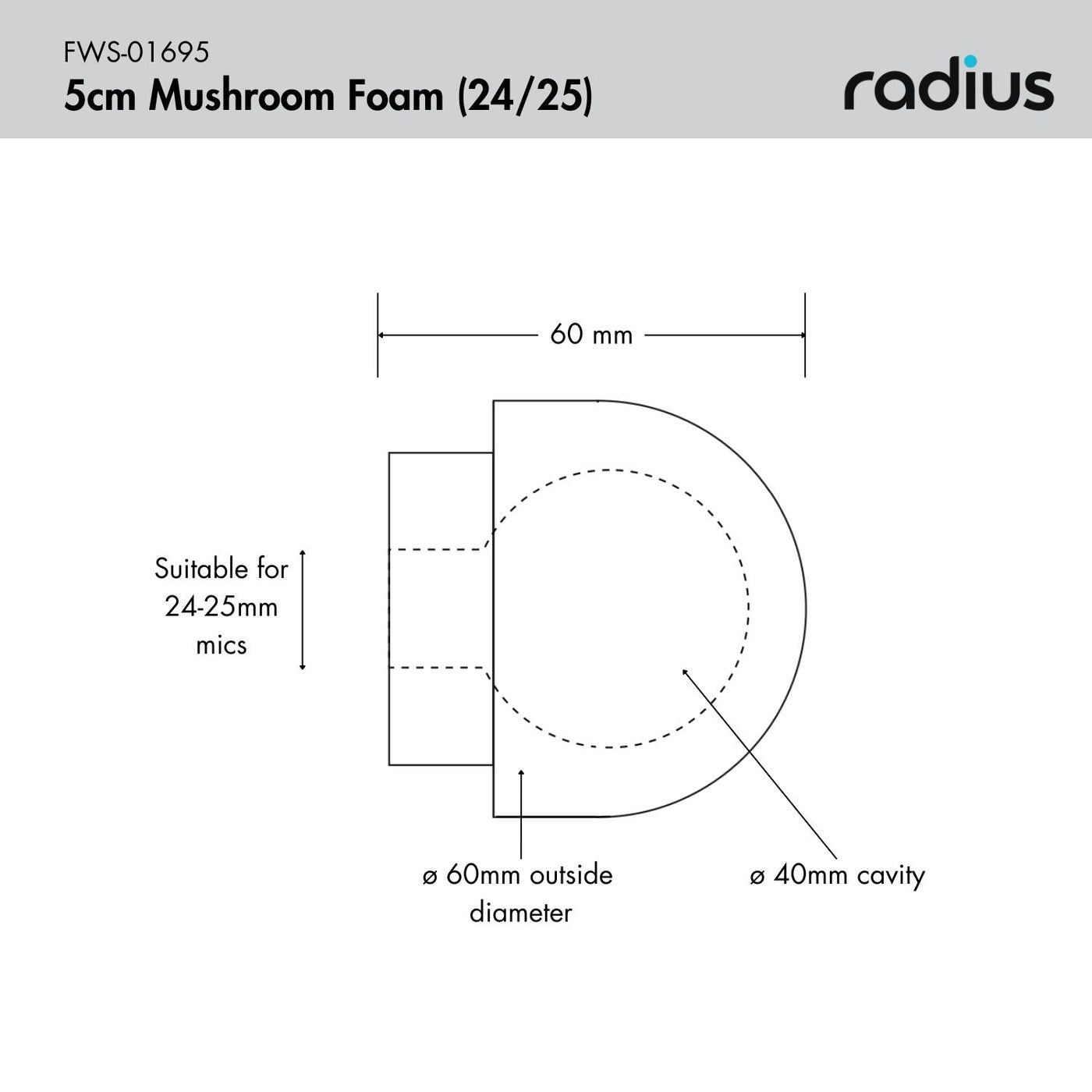 5cm MKH50 Mushroom Mic Foam (24/25)